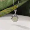 Prata Yilu Jade Hetian Prata Esterlina S925 Jade Água Clara Âmbar Lótus Vajra Pilão Pingente Rotativo Redondo Personalizado Atacado