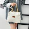 Bolsa de lona pequeña, bolso de mano pequeño que combina con todo, lonchera para estudiantes, bolso de mano sencillo, lonchera para oficinistas.