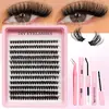 Amazon Venta Caliente Transfronteriza Set de Pestañas Postizas DIY Pegamento Caliente Racimo Individual Auto-injerto Grueso Natural Al por Mayor