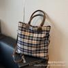 Bolsa de Mão Grande Xadrez Pied-de-Poule Tendência deste Ano para Mulheres 2026 Nova Moda Versátil Bolsa de Ombro Transversal Tote