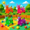 Venta al por mayor del fabricante Caballo Saltador Grande Material Nuevo Flash Música Caballo Saltador Pintado Inflable Rebote Exterior Rebote