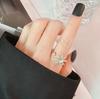 Anillo giratorio de descompresión ansiolítica para mujer, superventas en Amazon, con circón y ópalo con hexagrama europeo y americano.