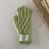 Guantes de estilo coreano, con un nuevo y único diseño de punto con patrón de diamantes, son una opción simple, versátil y casual para mujeres, ofreciendo calidez y un look moderno.