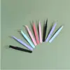 Pinzas de Plástico Populares en Stock de Colores Macarrón para Journaling, Pinzas Rectas y Curvas Especiales de Acero Inoxidable para Pegatinas y Tarjetas, Coloridas