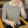 Camiseta de manga larga para primavera y otoño, camiseta interior de hombre de moda, corte holgado, cuello redondo, nueva colección primavera 2026, estilo largo de verano