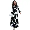 Vestido Camisa de Moda para Mujer con Estampado de Solapa Única y Abertura, Falda Larga, Comercio Exterior de Amazon Primavera 2022