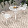 Mesas e Cadeiras de Exterior para Pátio e Varanda, Mobiliário de Lazer Branco para Exterior, Mesa de Centro Dobrável à Prova d'Água e Resistente ao Sol para Refeições ao Ar Livre