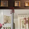 Tallado en Madera Dongyang Madera Maciza Estilo Europeo Cuadrado Cabeza de Columna Romana Gabinete Cuadrado Calcomanía Decoración Hueca Flor Cuadrada Grande