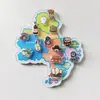 Ímã de Geladeira Dupla Camada em Mapa Acrílico Feito Sob Medida China Criativo de Viagem Porta-Chaves de Carro Multicamadas
