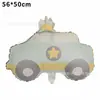 Novo Balão de Avião Fosco Ins Urso Fosco Folha de Alumínio Arco-Íris Formato de Carro de Polícia Balão de Decoração de Aniversário Infantil