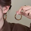 Brincos Circulares Europeus e Americanos Exagerados com Estampa de Leopardo para Mulheres 2025 Novos Brincos Populares de Design de Nicho Acessórios de Brincos de Argola Estilosos