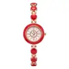Reloj de cuarzo de lujo de alta calidad para mujer, reloj de pulsera redondo moderno y a la moda, adecuado como accesorio o regalo