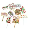 Direitos Autorais Estilo Ins Transfronteiriço Impressão Colorida Feliz Natal Plug-in para Bolo Decoração de Bolo de Natal em Acrílico Suprimentos para Festa