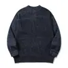 Suéter Henley de punto casual a rayas retro estilo japonés Rumeng para hombre, otoño, ajuste holgado, hombros caídos