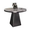 Mesa Auxiliar Pequeña de Lujo Ligero Moderno, Tablero de Roca, Mesita de Noche para Dormitorio, Mesa de Café Pequeña de Gama Alta, Mesa Lateral Estilo Italiano, Mesa de Esquina, Mesa Pequeña para Sala de Estar, Sofá, Balcón