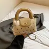 Bolsa Pequena Fosca Retro de Bolinhas Transversal para Mulheres Nova Cor de Primavera Color-Blocking Versátil Bolsa de Ombro Bolsa de Mão Tendência Bolsa Tote Pequena