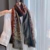 Nueva bufanda bohemia de algodón y lino con estampado de cachemira para mujer Mori, chal cálido suave de otoño e invierno, ropa exterior de viaje con combinación de colores