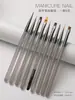 Set de Pinceles para Uñas Estilo Japonés para Pintar, Versátil para Dibujo de Flores, Dibujo de Líneas, Pincel para Degradados con Mango Gris Transparente, Mayoreo