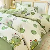 Juego de ropa de cama de cuatro piezas engrosado, cálido, de algodón puro con vellón de leche para otoño e invierno, juego de ropa de cama para bebé de algodón puro con vellón de leche, oferta especial