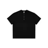 Jie Zhan Roupa Masculina Old Money Gola Henry Jacquard Manga Curta 26 Verão Retrô Americano Cor Sólida Casual Malha Camiseta Personalização.