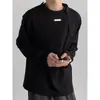 Camiseta Longa Solta de Peso Pesado Versão Coreana para Primavera e Outono com Design Único, Base de Moletom Desconstruída, Top Tendência Nicho Ins para Homens e Mulheres