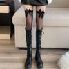 Meias brancas do laço da seda das crianças japonesas JK over-the-knee meias sexy renda alta coxa meias rede de peixe