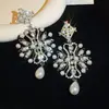 Pendientes colgantes de rombos con borlas tachonados de diamantes de aguja de plata transfronterizos europeos y americanos, pendientes exquisitos y de moda, pendientes versátiles y elegantes al por mayor