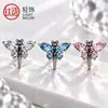 Brincos de Liga de Titânio F136 Transfronteiriços Olho de Cavalo Libélula Incrustados com Zircônia 5A, Piercings Simples de Lábio e Orelha de Nicho