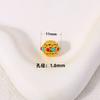 Cuentas redondas huecas de oro arena con agujeros pasantes, cuentas de pino verde, pulsera tejida a mano DIY, collar de cuentas sueltas con cuentas, accesorios de joyería