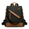 Mochila Casual Práctica de Color Contrastante Simple 2026 Primavera Nueva para Viajes Diarios para Mujer Gran Capacidad Mochila para Mujer Antirrobo