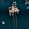 Youlapan Pente de Cabelo de Liga Estilo Coreano com Strass e Pérolas para Penteado de Noiva Hp133