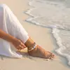 Tobilleras de Perlas de Múltiples Capas Estilo Bohemio para Celebridades de Internet en la Playa para Mujeres Accesorios Transfronterizos Europeos y Americanos Nuevos tobillera Tobilleras
