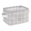 Cesta de armazenamento dobrável TEMU algodão e linho caixa de armazenamento de mesa pequena fresca cesta de armazenamento à prova d'água bolsa de armazenamento