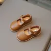 Sapatos de Princesa para Meninas 2026 Nova Moda Primavera e Outono Pequenos Sapatos de Couro Estilo Britânico Sola Macia Versão Coreana Mocassins Infantis