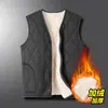 Explosiones para personas mayores chaqueta acolchada de algodón invierno hombres de mediana edad y mayores chaqueta acolchada cálida papá forro polar engrosada alpaca chaleco para abuelo