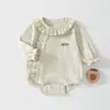Macacão de Algodão Puro Classe A Super Fofo para Meninas Outono Primavera Manga Longa de Algodão Puro para Bebês Roupas de Exterior Princesa