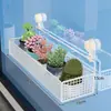 Estante con ventosa para balcón, tendedero de flores colgante, soporte para macetas de barandilla, soporte de pared para macetas, solución de almacenamiento para suculentas y plantas verdes