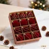 Comercio exterior de Temu, bola de Navidad más vendida de 6 cm, adorno para árbol de Navidad, caja de regalo aterciopelada, decoración navideña, rojo vino