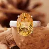 Anillo Grande de Citrino Amatista Cristal Blanco Natural para Mujer Corte Milenio Plata de Ley S925 Joyería de Piedras Preciosas de Colores Venta al por Mayor
