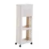 Cubo de Basura de Cocina para Uso Doméstico, Gran Capacidad, Tapa Deslizante, Móvil, Doble Capa, Modelo Alto, No Necesita Agacharse, Estilo Japonés, con Estante de Almacenamiento