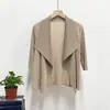 Casaco Curto Plissado com Textura Miyake Feminino Outono Novo Cardigan Top Versátil