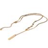 Collar con el símbolo de la suerte para mujer, de acero de titanio chapado en oro de 18 quilates, con una pequeña tira dorada, cadena con el símbolo superior, resistente a la decoloración, accesorios elegantes.