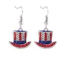 Pendientes Estilo Estrella Fiesta Festival Día de la Independencia Día de la Bandera Americana Adornos Creativos para Orejas Accesorios Pendientes Acrílicos