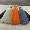 Em Estoque Anel de Metal Borla Franja 6cm Poliéster Algodão Fio Dourado Amarração Borla DIY Acessórios de Puxador de Bolsa Pingente de Borla