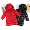 Ropa infantil ultraligera de invierno para niños y niñas, abrigos de estilo coreano para niñas mayores, chaquetas de plumón infantiles de longitud media para otoño e invierno, ligeras