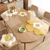 Toalha de Mesa Estilo Ins Impermeável, à Prova de Óleo, Resistente ao Calor Plástico PVC Vidro Macio Transparente Floral Oval para Mesa de Café Mesa de Jantar