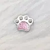 8mm Diamante Multicolor Pata de Gato Huella de Perro Aleación Joyería Adecuado para DIY Llavero Pulsera Accesorios para Collar de Mascota