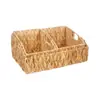 Dropshipping Transfronterizo Cesta de Almacenamiento Tejida con Mango de Hierba de Calabaza Borde de Flores Cesta de Almacenamiento de Ratán Gabinete de Mesa de Café de Escritorio