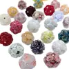 Bolas de rosa luminosas transfronterizas, cuentas de flor suave con agujero recto, accesorios para cadena de bolígrafo con cuentas hechas a mano para bricolaje, cadena de teléfono móvil, llavero, cadena de bolso