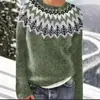 Nuevo suéter de punto para mujer estilo europeo y americano de Amazon, artículo popular de Wish, suéter de punto holgado de moda con bloques de color y cuello redondo